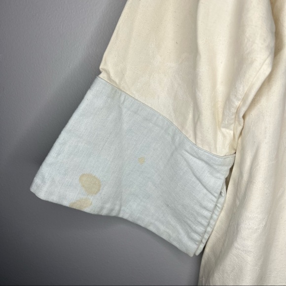 CF Goldman 3/4 Sleeve Linen Blend Jacquard Colorblock Top 0 FLAW - Picture 9 of 14